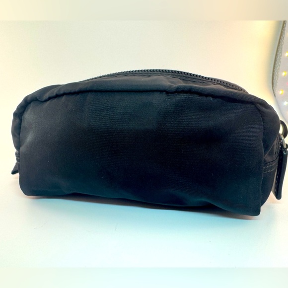 PRADA Black Nylon Pouch Tessuto Triangle Logo Makeup Cosmetic Pouch AUTHENTIC - Picture 3 of 9